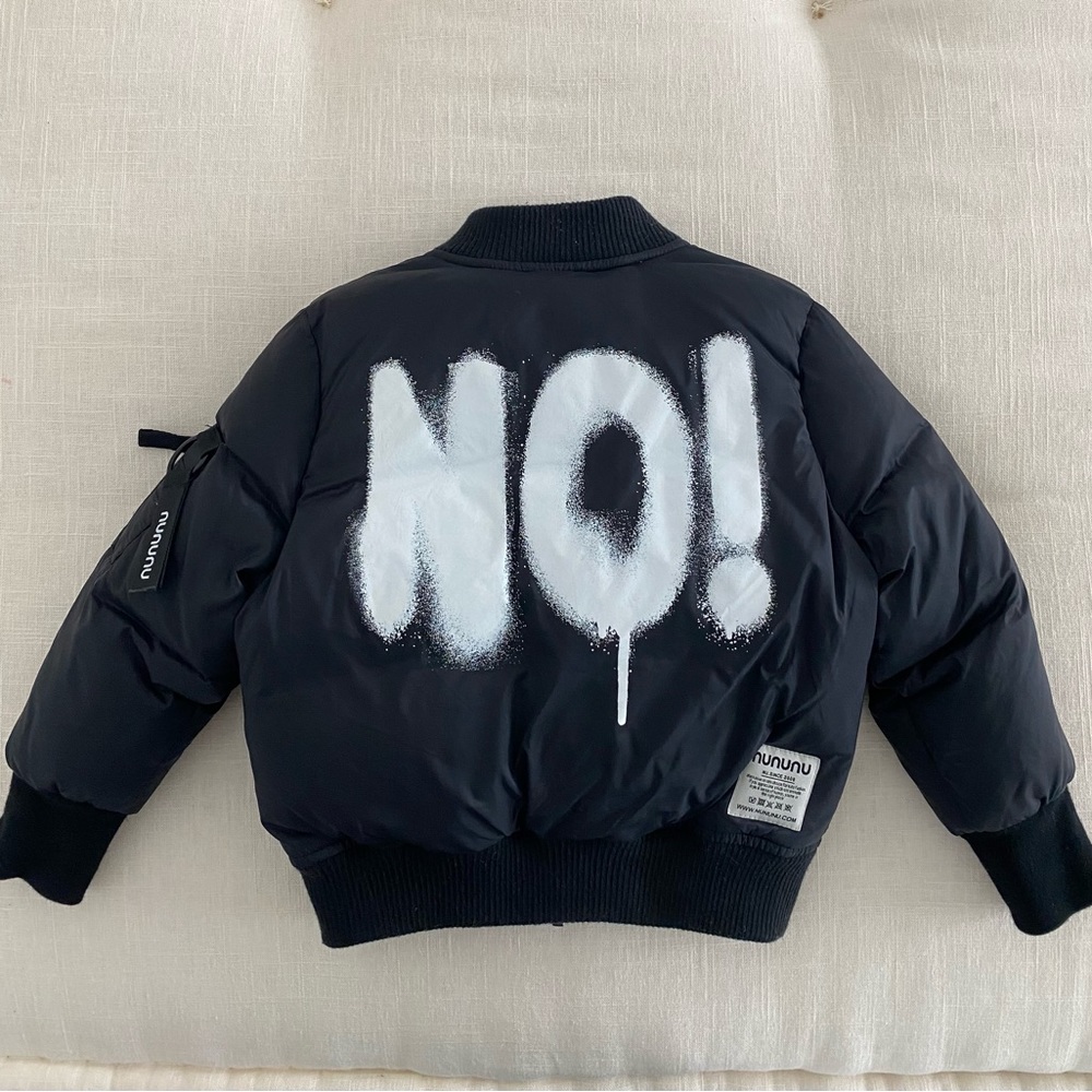 🖤 EUC Nununu NO! graffiti jacket - size 18-24mo